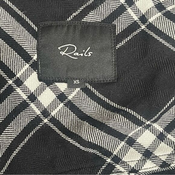 Rails Dylan Plaid Button Down Shirt  Onyx Ivory Women Size XS - Picture 3 of 11